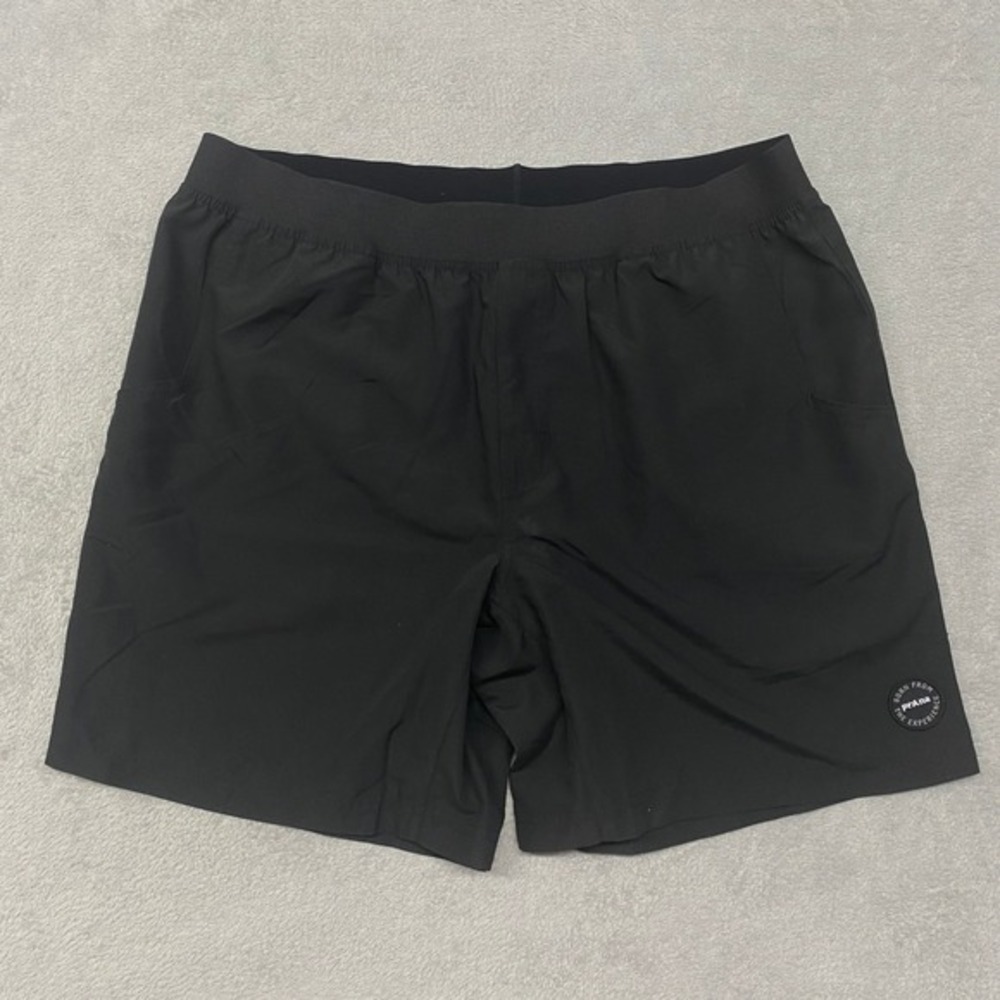 Prana Mens Short XL Black Mojo Polyester Hybrid Swim Trunks Unlined Casual